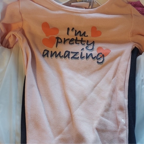 Little Lass Colorful Hoodie , t shirt  & leggings Set size 4 - Picture 7 of 10